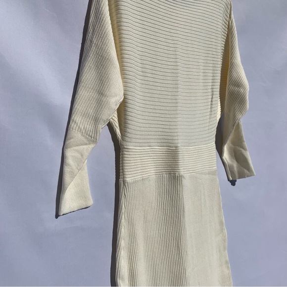 NWT Banana Republic Ribbed Sweater Dress Cream Ivory Long MSRP $160 Size SMALL - Picture 9 of 16
